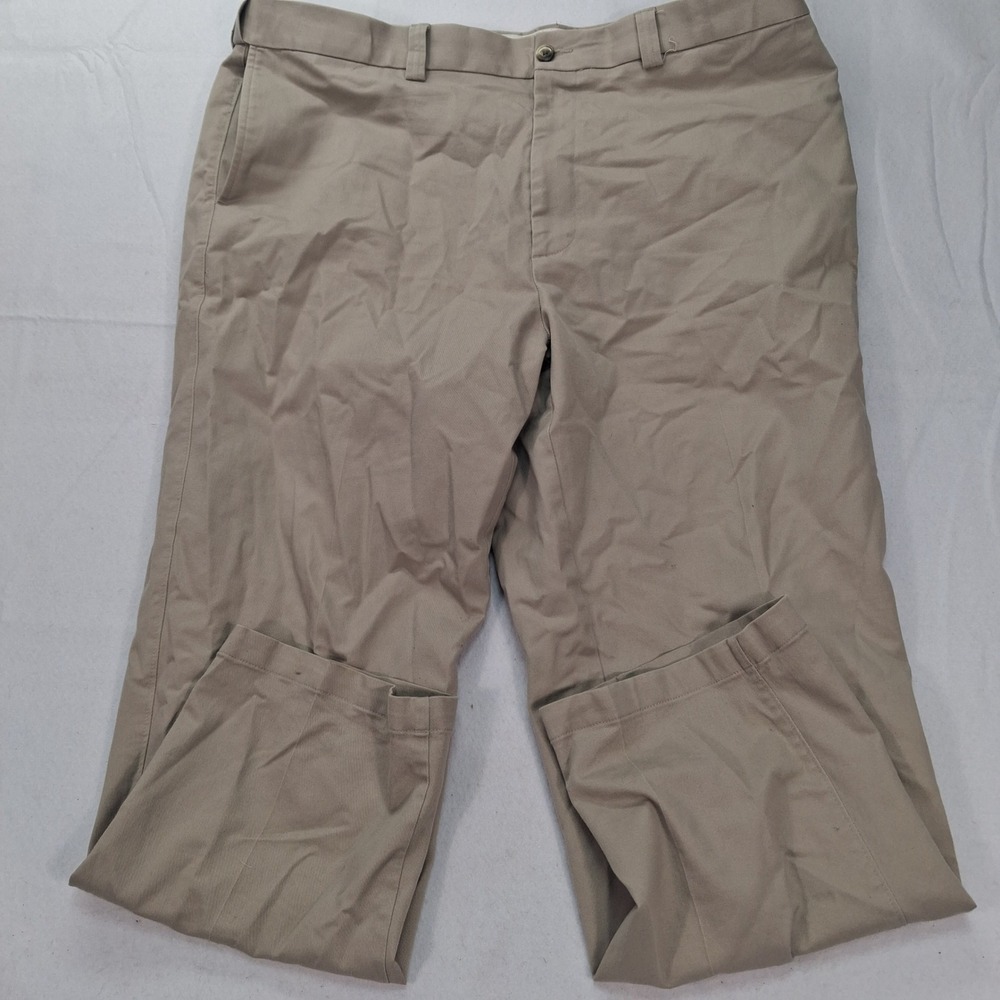 Oak Hill Pants Mens 44x30 Premium Pant Khaki Cotton Stretch Chino EUC